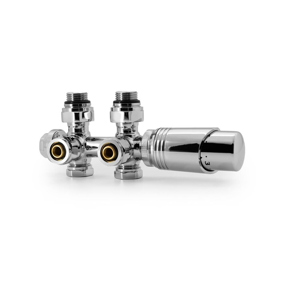 Multiblock Set Radiator Connection Fitting With Thermostat 50 Mm, Tap Block, Valve Fittings Set, Heating Accessories 4711484191165
