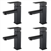 4X Bathroom Sink Faucet, Hot and Cold Water Basin Faucet, Matte Black