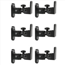 Suporte de parede para alto-falantes, suporte universal de parede para som surround em liga de zinco (6 peças)
