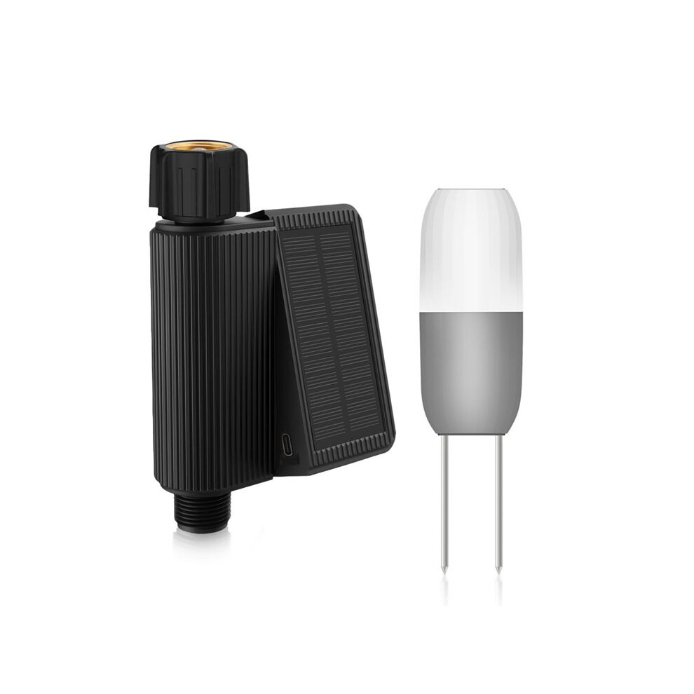 Tuya Wifi Solar Powered Water Timer Meter Ip65 Waterproof Dn20 Inlet With Soil Temperature Humidity Sensor Detector 6132964702318