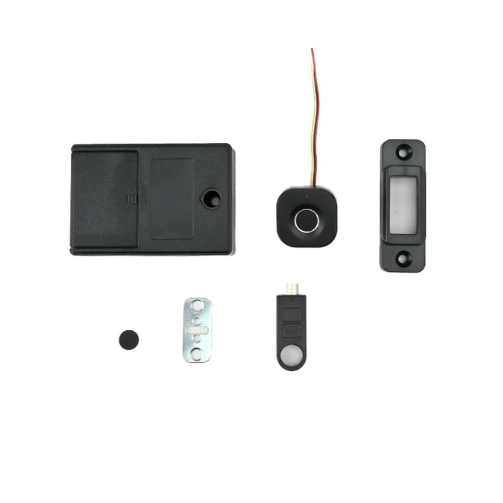 Biometric Fingerprint Lock Black Keyless Cabinet Lock Smart Drawer Locks Anti-Theft Door Lock 6133340750763