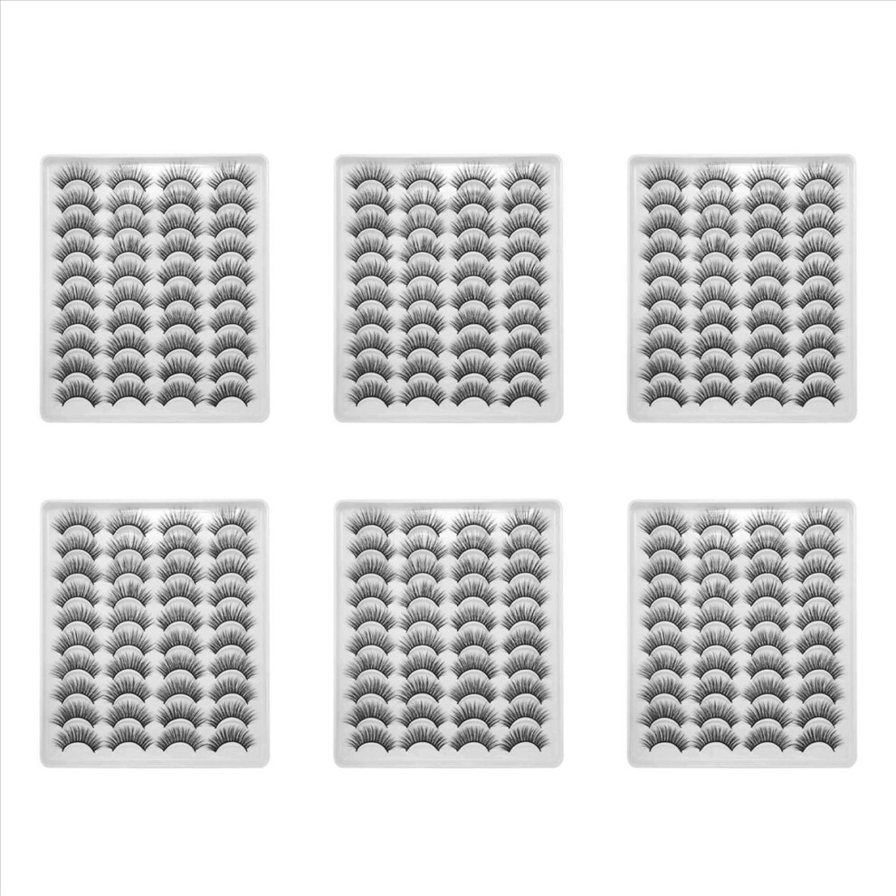 120 Pairs 3D Chemical Fiber Lashes Natural False Eyelashes Dramatic Volume Fake Lashes Makeup Extension Eyelashes