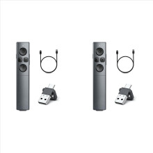 3X 2-In-1 USB Type C Presentation Clicker, Rechargeable Wireless Presenter Remote, Clicker for PowerPoint Presentations