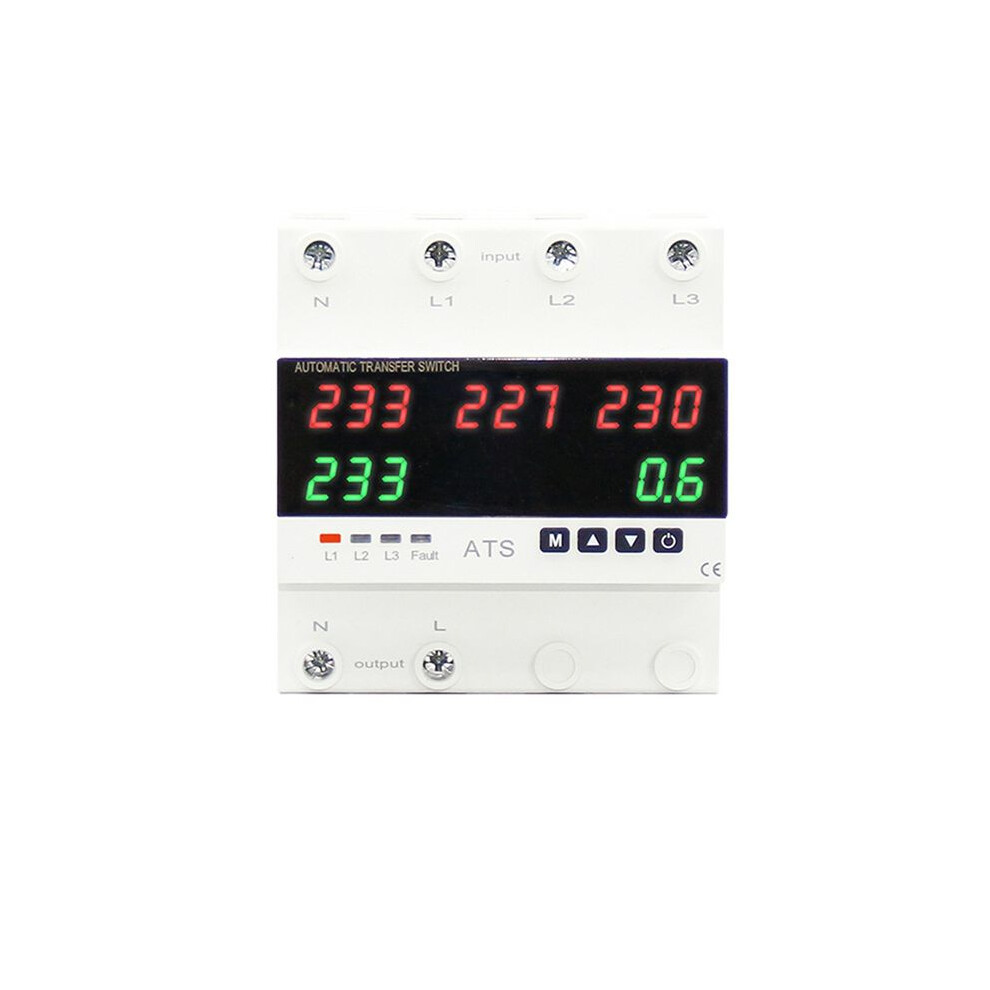 Over Under Voltage Protector Ats Automatic Transfer Switch Phase Selector Uninterrupted Power Over Current Limiter 63A 6132772512369