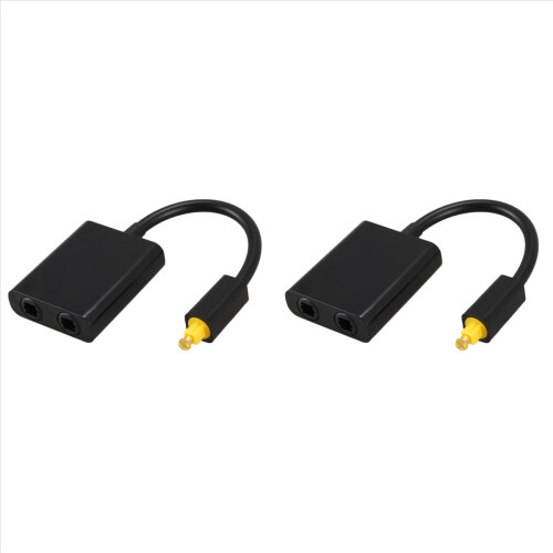 2X Digital SPDIF Optical Audio Splitter 2 Way Toslink Splitter Adapter 1 Input 2 Output SPDIF Optical Cable Splitter Hub