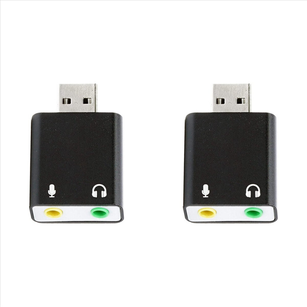 2Pcs 3.5Mm Trs Microphone To Usb 2.0 Stereo Audio External Sound Card Adapter For Pc And Usb Input To 3.5Mm Trs 4853316761327