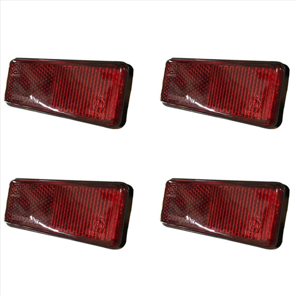 4X Rear Motorbike Quad Scooter Bike Reflector Number Plate Rectangle Reflector For Red/Light 4853316760092