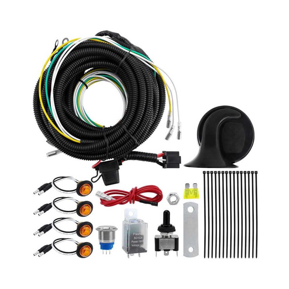 Universal Utv Turn Signal Kit With Led Blinker Wide For Polaris, Can-Am, Kawasaki, Pioneer, Golf Cart, Arctic Cat Amber 4714276269011