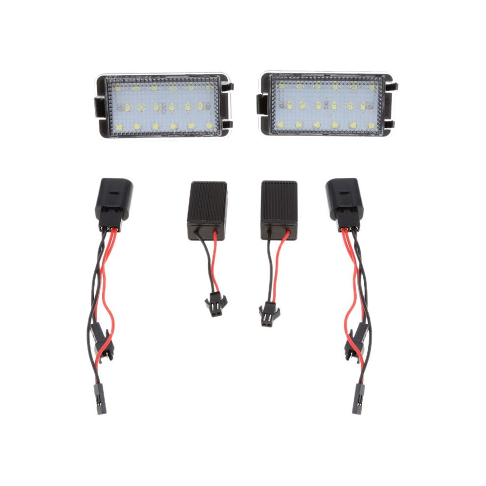 For Seat Altea 2005-2009 Arosa Cordoba 6K 6L Leon 1M Toledo 5P Ibiza 6L 2Pcs Car License Plate Number Plate Lamp Light 4711650750233