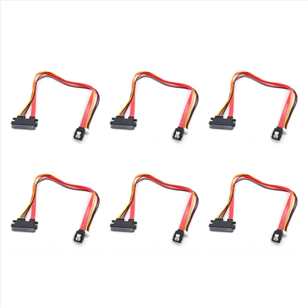 6X Hard Drive Data Power Supply Integrated Cable Small 4Pin Female & Sata 3.0 Male To Sata 22Pin(7+15Pin) Data Cable 4853066931070