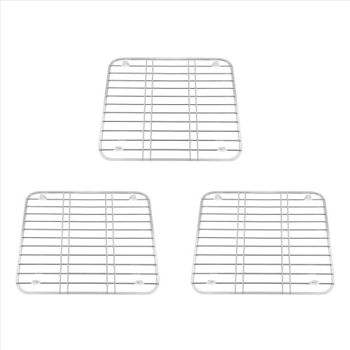 3X Stainless Steel Sink Drainer Rack Multifunctional Fruit Vegetable Dish Drying Rack Kitchen Sink Protector Grid
