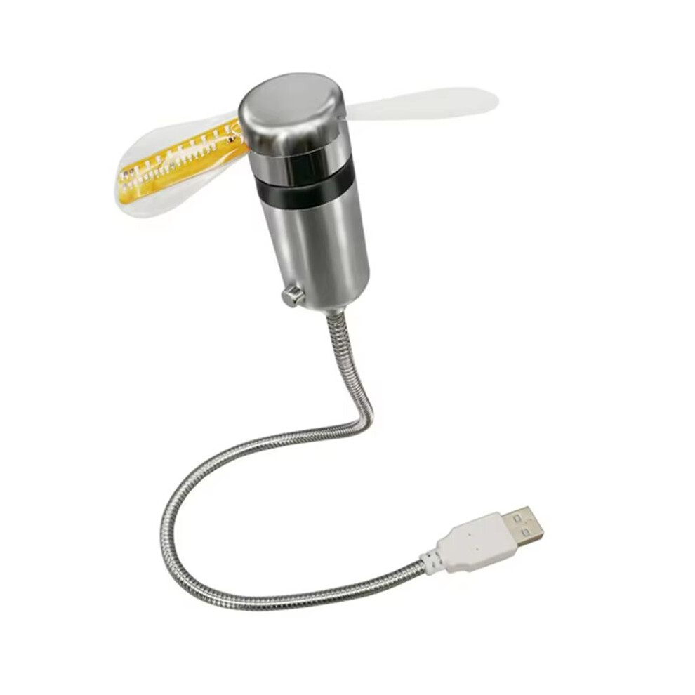 Clock Fans Time Temperature Display Metal Mini Fan Usb Powered Led Clock Fan Flexible Gooseneck Led Clock For Laptop Pc 4712280609649