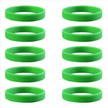 Braccialetto elastico in gomma siliconica alla moda da 10 pezzi, bracciale rigido verde