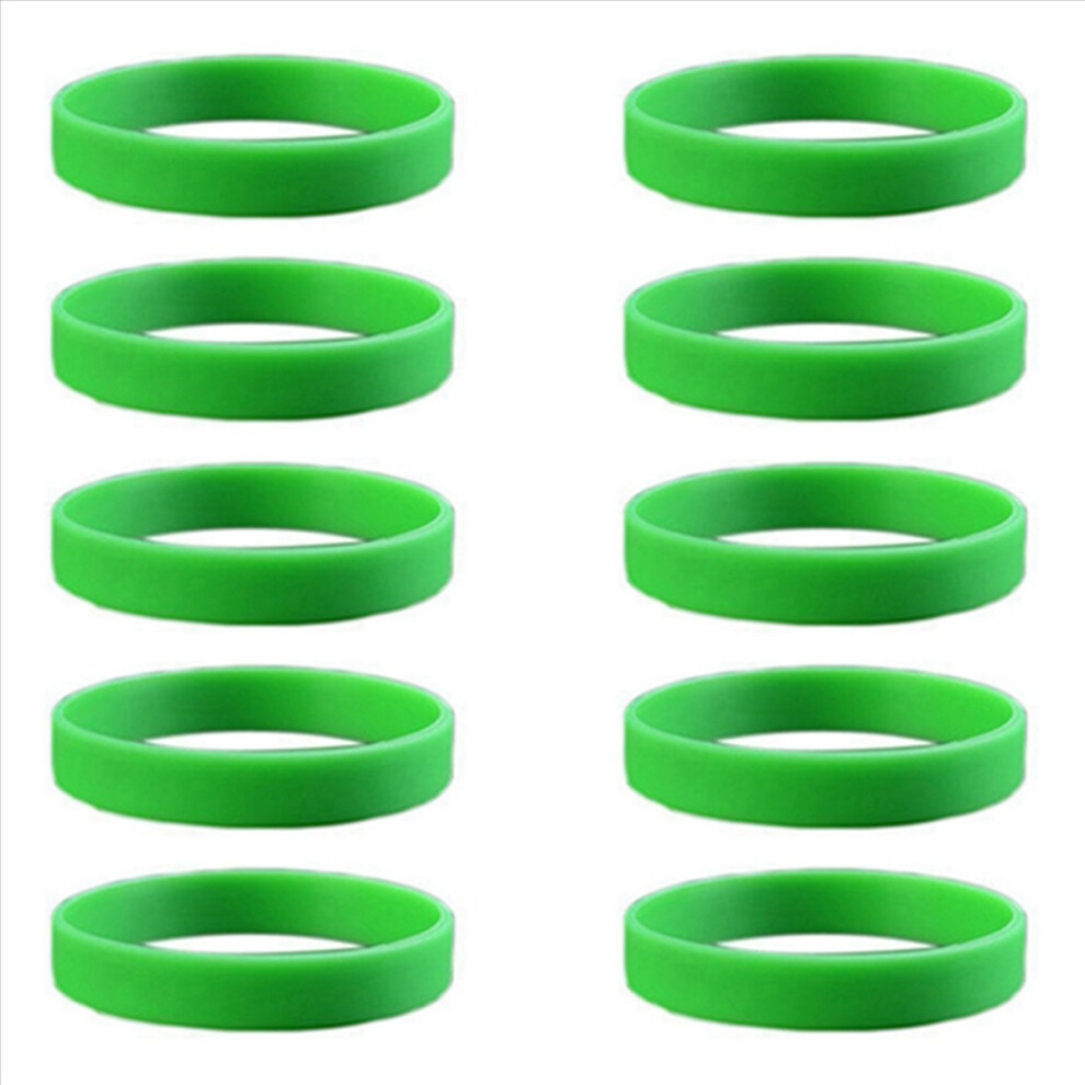 10X Fashion Silicone Rubber Elasticity Wristband Wrist Band Cuff Bracelet Bangle Green 4853316758020