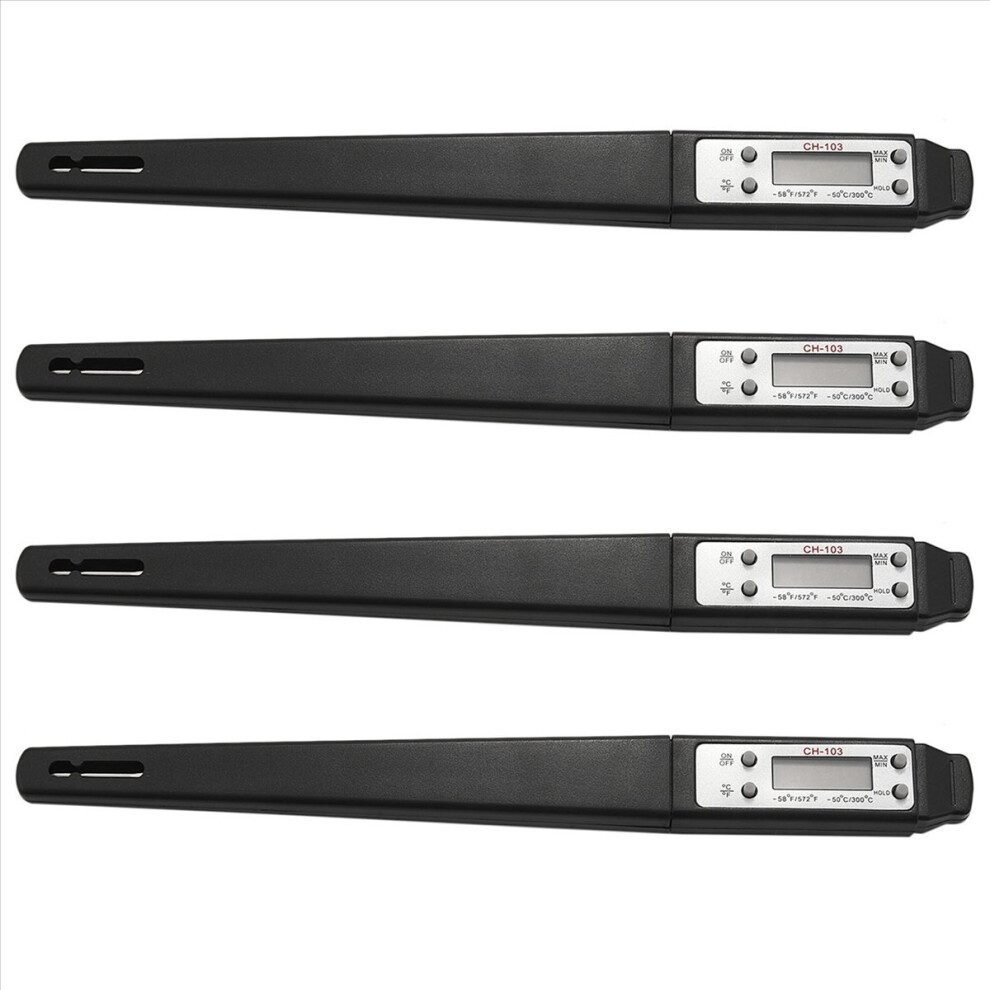 4X Cooking Food Thermometer Digital Instant Reading Meat Thermometer Barbecue Thermometer High Precision(Black)