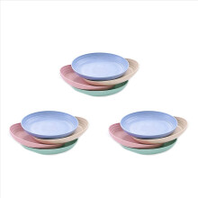12Pcs 10 Inch Wheat Straw Deep Dinner Plates - Microwave and Dishwasher Safe, Unbreakable Sturdy Plastic Dinner Plates
