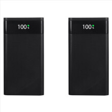 Caixa para Power Bank com 2 Baterias 18650, 5V 2.1A, Display LCD, 20000mAh, para Montagem de Powerbank DIY com 6 Baterias 18650 (Preta)