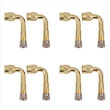 8 piezas de extensión de válvula de neumático de latón de 90 grados universal para camión, coche y motocicleta