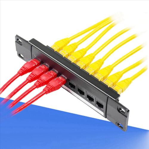 3X 8 θυρών Straight-Through CAT6 Patch Panel RJ45 Καλώδιο δικτύου Adapter Jack Ethernet Distribution Frame 2
