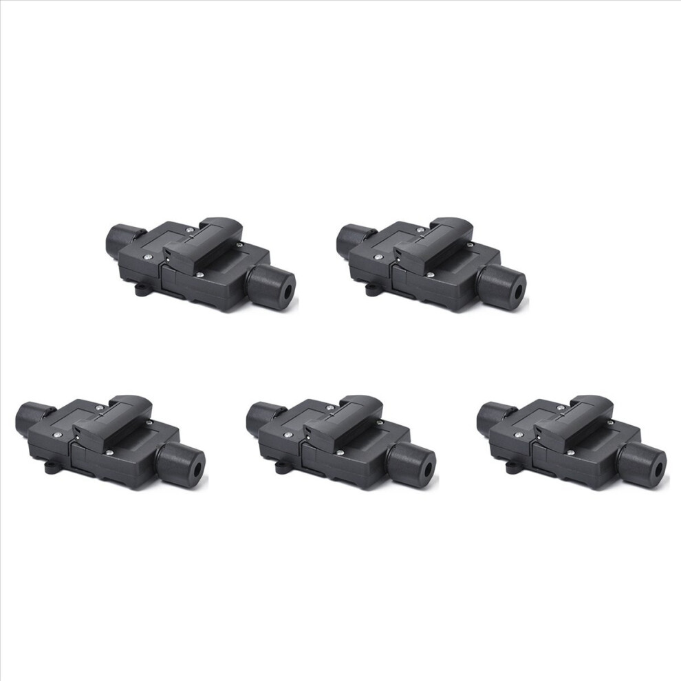 5X 12V Trailer Socket Plug 7 Pin Flat Male+7 Pin Plug Flat Female For Rv Truck Black 4853316761884