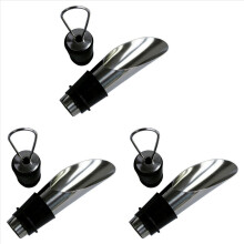 3x Edelstahl-Weinstopper, Ausgießer, Abtropfschale, Bar-Weinset für Zuhause, Weinstopper, Champagnerstopper