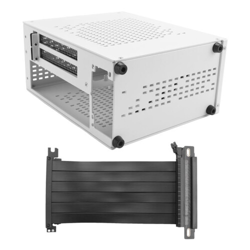 A07 Mini ITX Computer Case Chassis HTPC Host Case USB3.0 ITX Enclosure with Graphics Card Extension Cable(C)