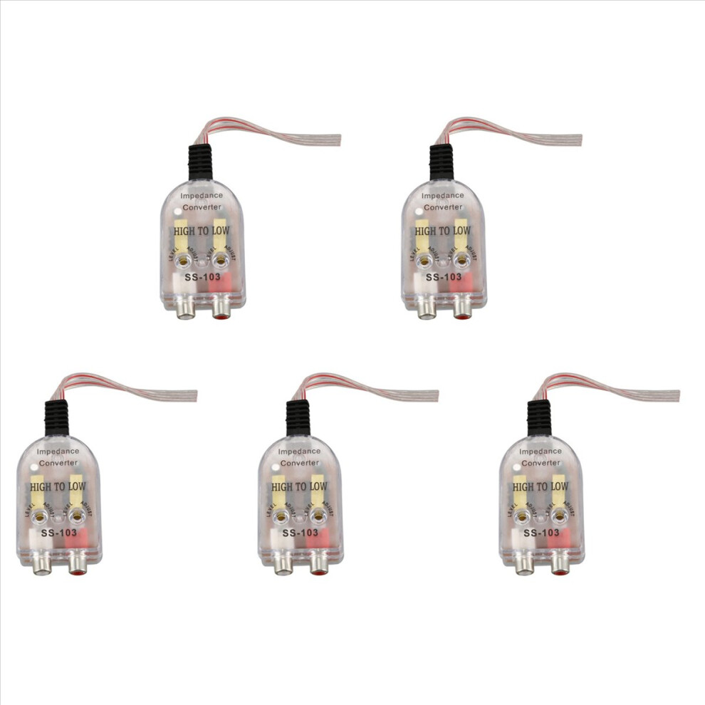 5X Vehicles Auto Car High To Low Impedance Converter Adapter Speaker To Line 4853316758297