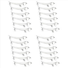 24 stuks eetstokjeshouder, kleine hond, eetstokjeshouder, teckel, zinklegering, vorkstandaard, lepel, serviesrek, houder, gereedschap