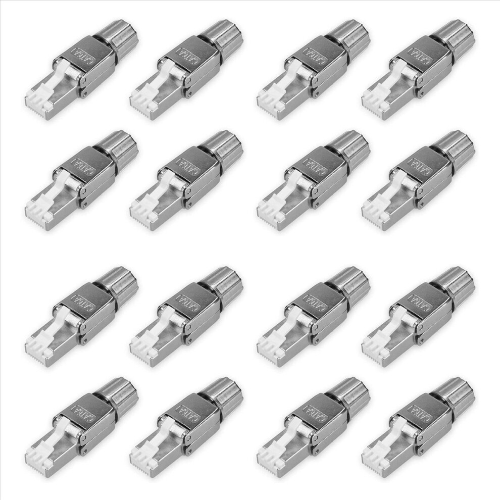Rj45 Network Connector Pack Set Of 16 Cat6a Rj-45 Network Connectors -Shielded Cat 6A Ethernet Cable Strain Relief Plugs 4853316762546
