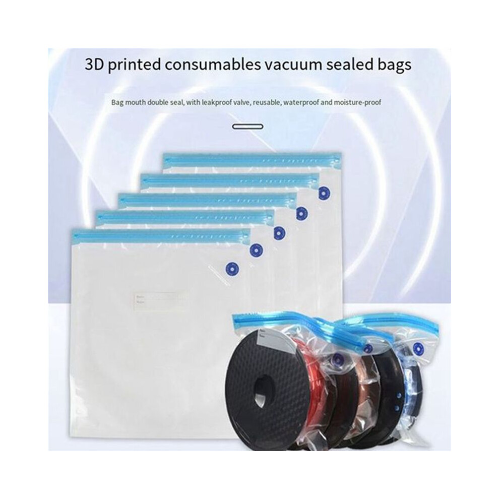 50Pcs Printer Consumables Vacuum Bags Pla/Petg/Abs Filament Bag 30X34cm Reusable Vacuum Compression Storage Bags 6131407790103