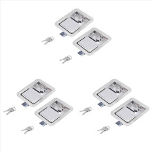 Hardware 6-pack roestvrijstalen peddelgrendel met slot en sleutel - vlakke enkelpuntsgreep voor deurtrailer RV