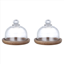 2 mini soportes multifuncionales para servir postres, platos para tartas con tapa de cúpula, para el hogar y hoteles.