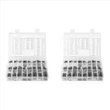 Kit com 560 peças de pinos elásticos ranhurados em aço inoxidável, pinos de tensão com mola bipartida e caixa.
