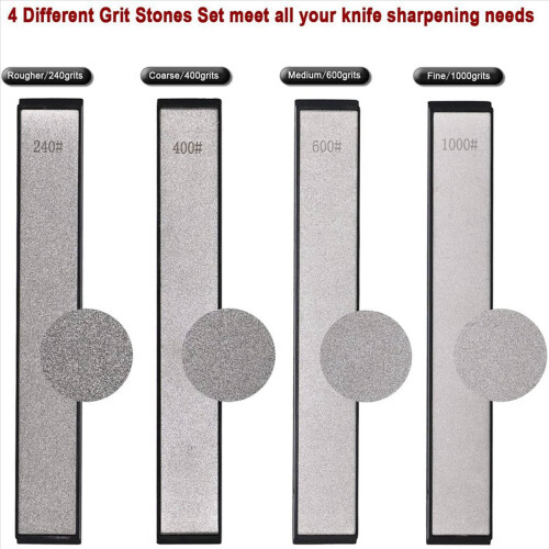 2X Diamond Sharpening Stone Set,Knife Sharpener System Sharpening Stones Sharpening Stones Blade Polishing Stones 2