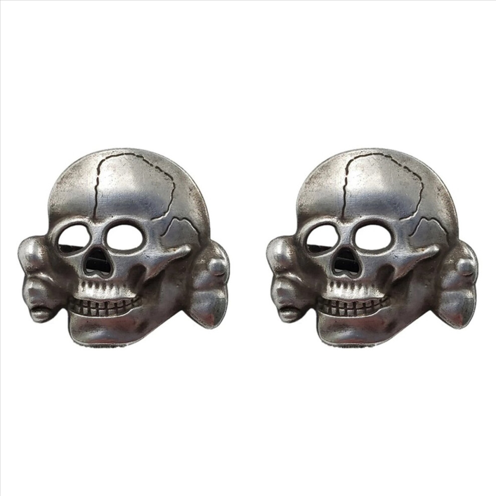 2X Skull Badge Brooch Pin Medal Emblem High Quality Metal Medal Album Gifts