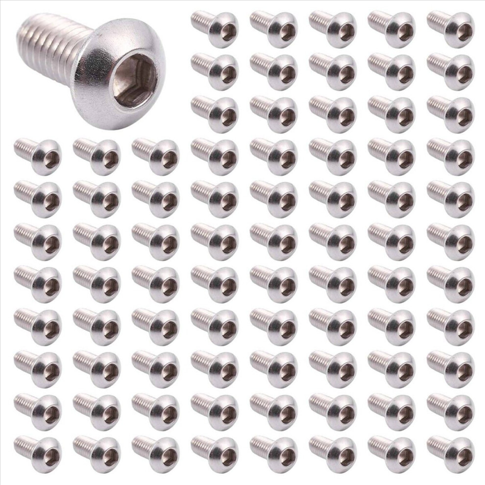 M6x12mm Stainless Steel Hex Socket Button Head Screws 500 Pcs 4853316758617