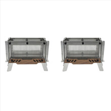 2X Outdoor Camping Incense Burner Mini Wood Stove Aromatherapy Holder Stainless Steel Charcoal Stove for Home Desk