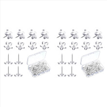 400 Pieces Star Shaped Push Pins Plastic Clear Thumb Tacks with Plastic Box for Cork Board Steel Point Decorative