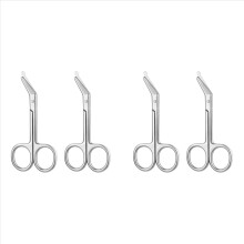 Ostomy Bag Scissor-Stoma Pouch Shear with Blunt Round Tip for Colostomy Ileostomy Care, Stainless Steel, 4.4Inch L, 4Pcs