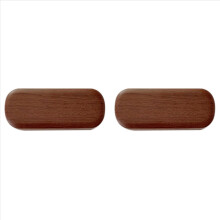 Estojo portátil duplo para óculos, em madeira rígida com textura granulada, ideal para armações de óculos de leitura e de sol - Marrom escuro