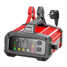 FOXSUR 25A/15A Car Battery Charger for 12V-24V Motorcycle Lead Acid AGM GEL LiFePo4 Battery Car Booster Pulse Repair EU PLUG