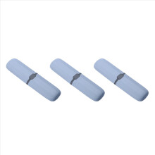Estojo de viagem triplo para escova de dentes, porta-pasta de dentes elástico, caixa ajustável antibacteriana azul.