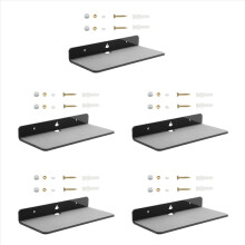 5x wandplank luidsprekerstandaard, acryl wandmontage displayplank voor Bluetooth-luidspreker, webcam, mobiele telefoons, speelgoed - zwart