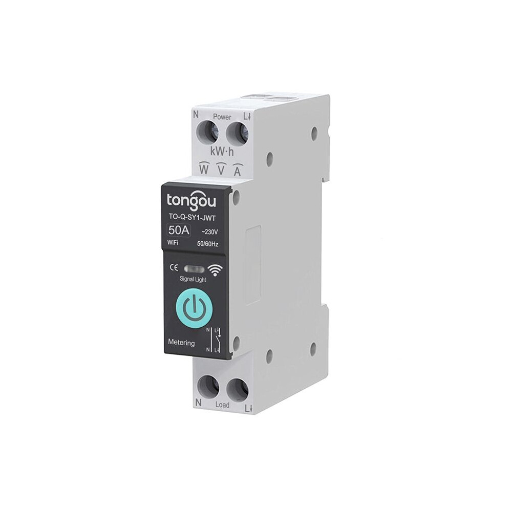 Tongou Tuya Wifi Smart Circuit Breaker 1P Wireless Remote Control Wifi Switch With Metering Wifi Circuit Breaker 50A 6133165993307