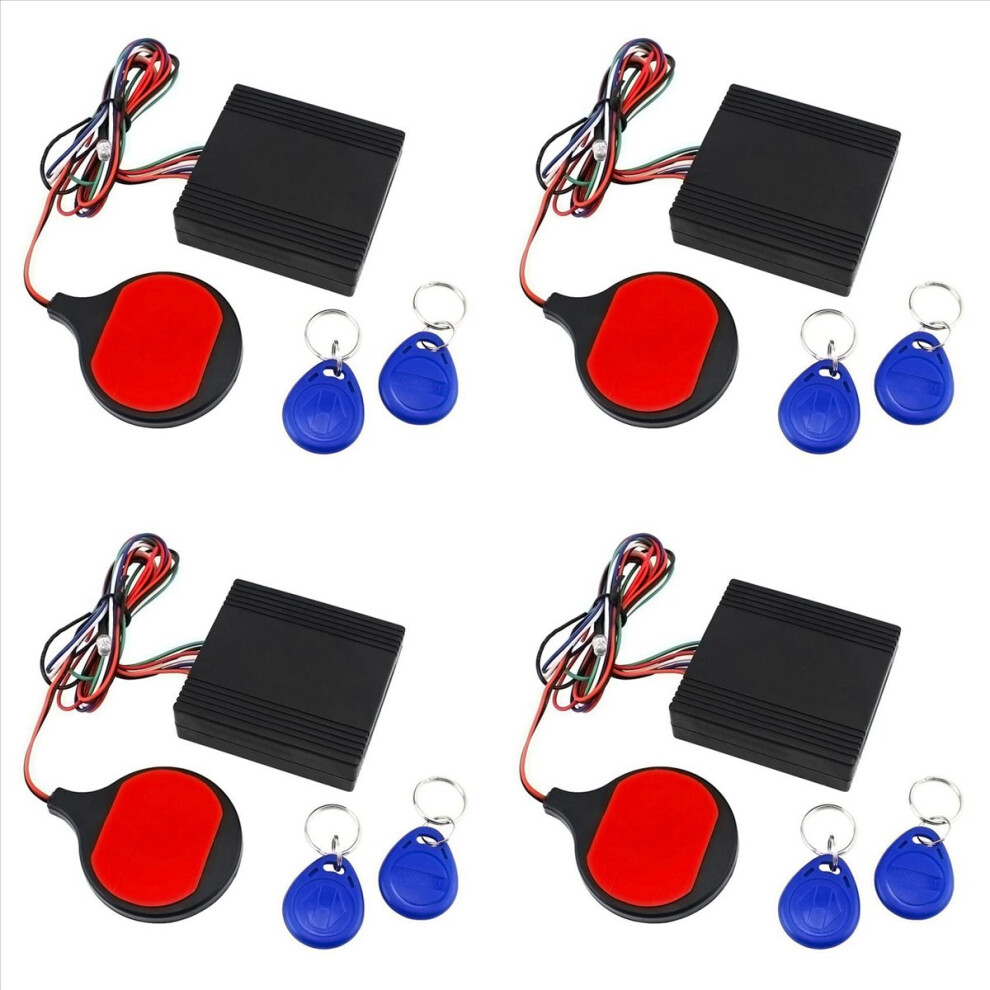 4X Anti Theft Motorcycle Hidden Lock System With Engine Cut Off Immobilizer Ic Card Alarm Induction 4853316774471