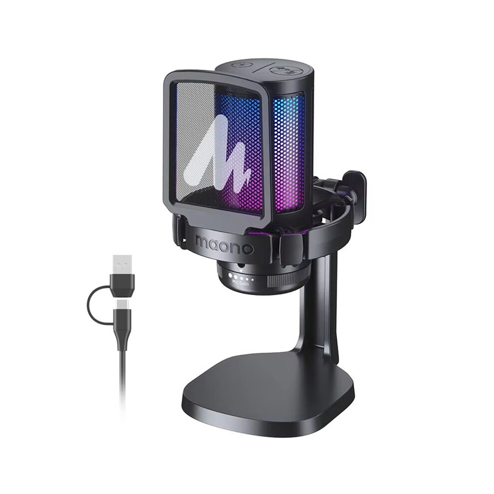 Maono Dgm20 Gaming Microphone,Usb Microphone Condenser Mic Rgb Gaming Mic With Noise Reduction Software,Mic Gain,One Key Mute 6132468322609