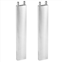 2x aluminium vloeistof-water koelblok voor computer CPU-radiator voor pc en laptop CPU zilveren koellichaamsysteem (240 mm)