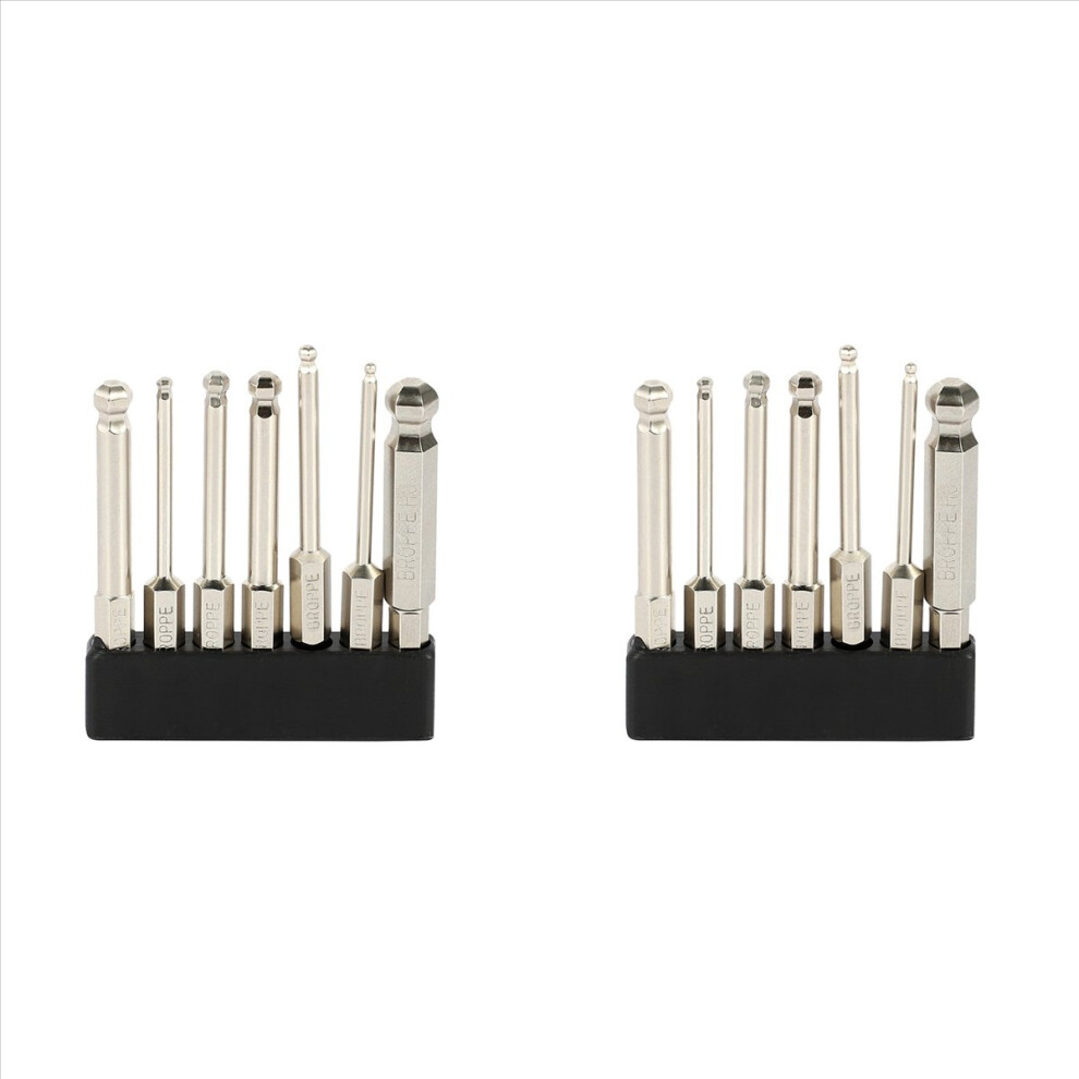 14Pcs S2 Magnetic Ball Screwdriver Bit 1/4Inch Inch Hex Shank 4853316771272