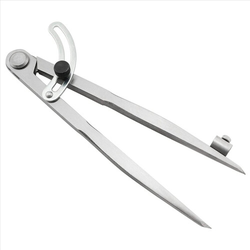 Compasso de precisão de 200 mm (8 polegadas) com suporte para lápis, ideal para geometria, madeira, metal e couro (2 peças). 2