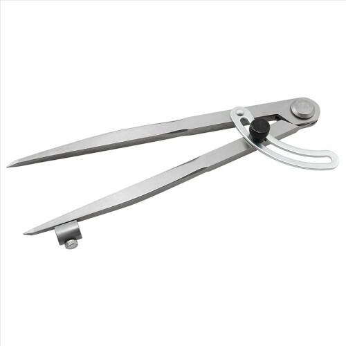 Compasso de precisão de 200 mm (8 polegadas) com suporte para lápis, ideal para geometria, madeira, metal e couro (2 peças). 1